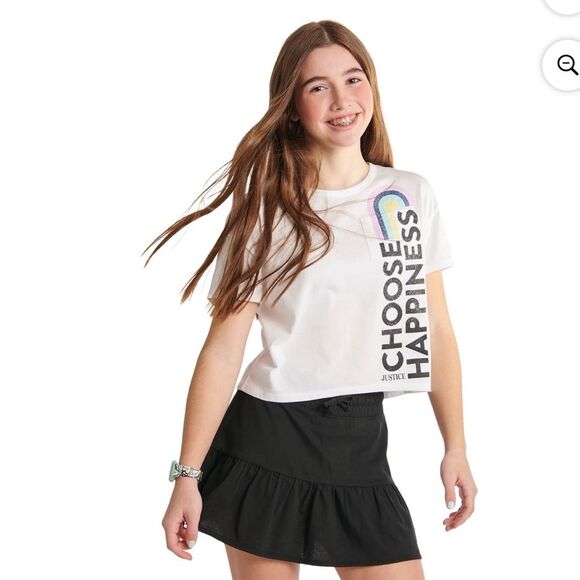 NWT Justice Girls Short Sleeve Everyday Faves Boxy T-Shirt, Sizes small 7/8 - Picture 1 of 11
